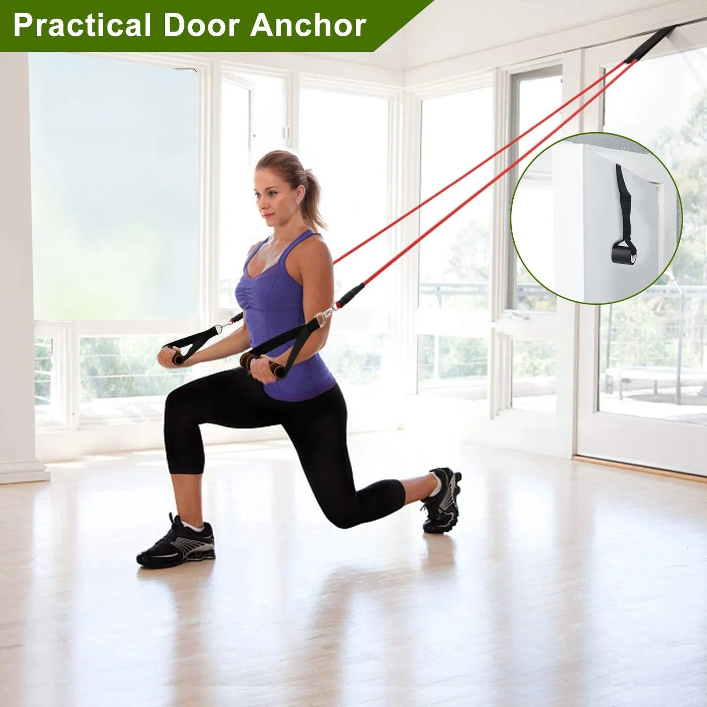 11-Piece Resistance Bands Set — Full Body Home Gym Kit with Handles Ankle Straps & Door Anchor