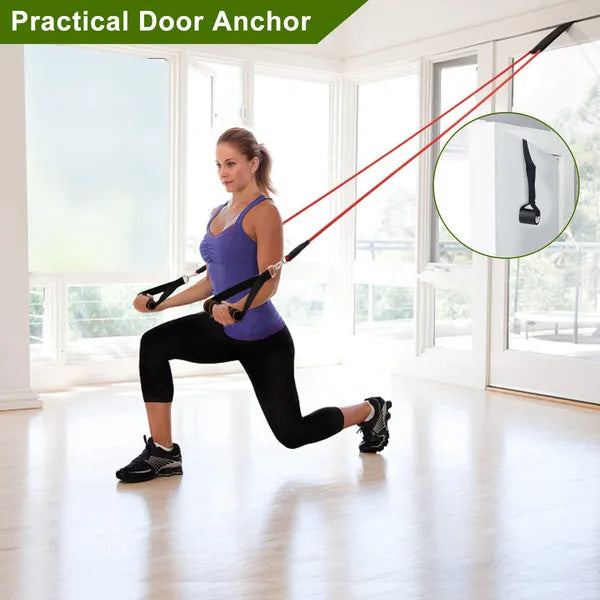 11-Piece Resistance Bands Set — Full Body Home Gym Kit with Handles Ankle Straps & Door Anchor