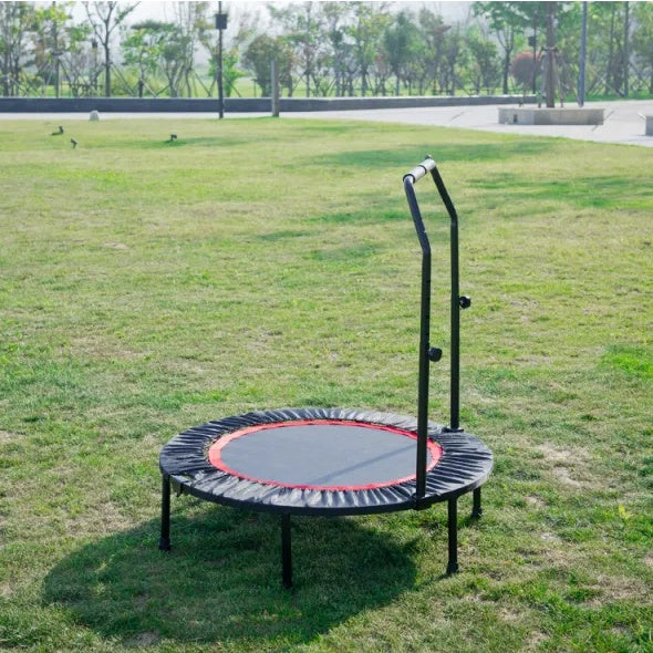40 Inch Mini Fitness Rebounder Trampoline — Indoor Exercise for Adults & Kids with Safety Bar