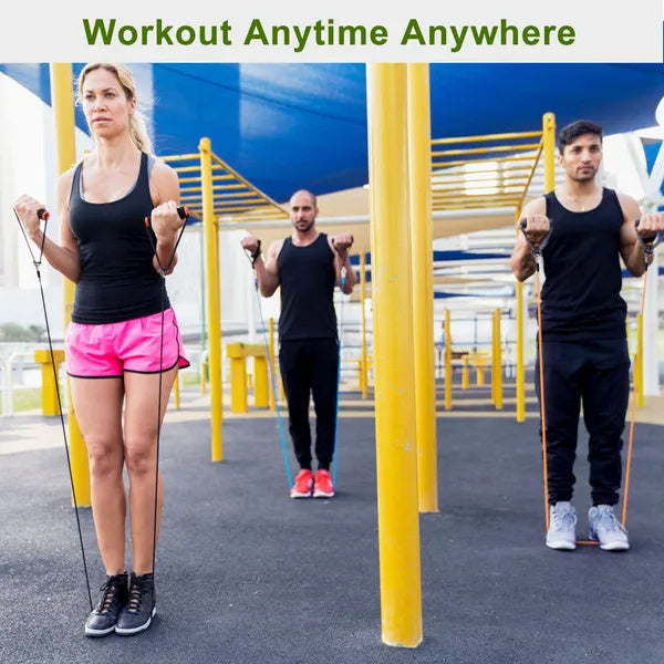 11-Piece Resistance Bands Set — Full Body Home Gym Kit with Handles Ankle Straps & Door Anchor