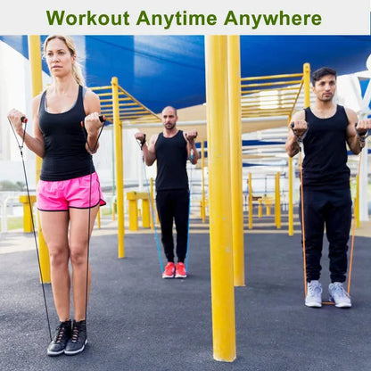 11-Piece Resistance Bands Set — Full Body Home Gym Kit with Handles Ankle Straps & Door Anchor
