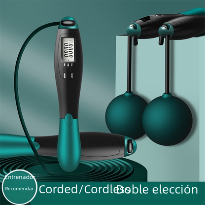 TenohFit Smart Jump Rope Set — Wireless Ball or Traditional Cord with Counter