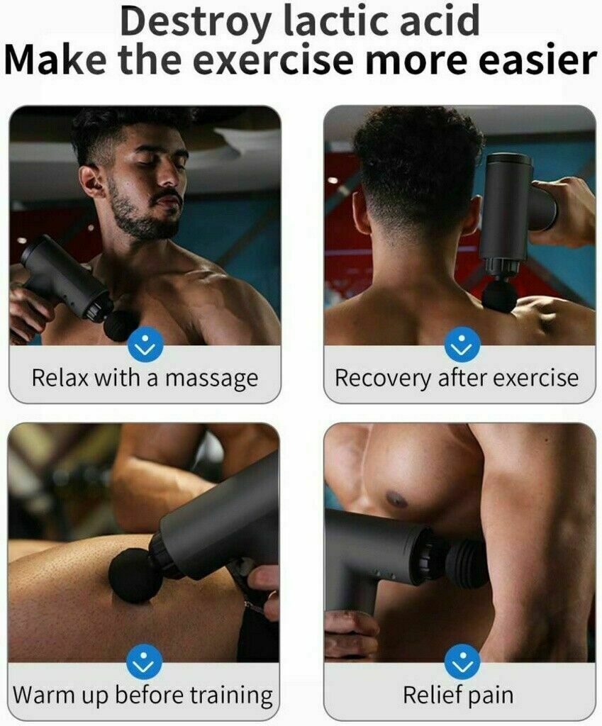 TenohFit Percussion Massage Gun — Deep Tissue Recovery with 4 Interchangeable Heads