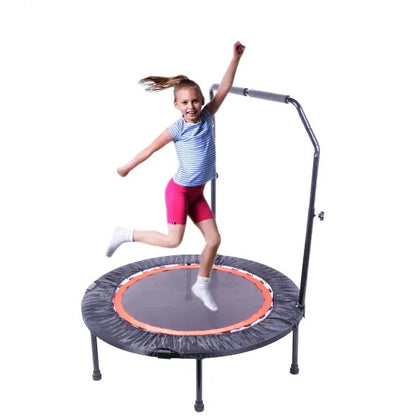 40 Inch Mini Fitness Rebounder Trampoline — Indoor Exercise for Adults & Kids with Safety Bar