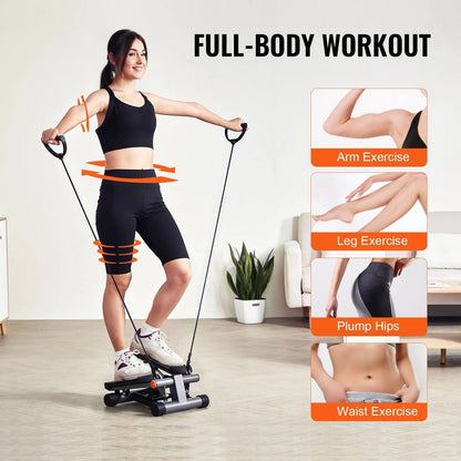 Mini Hydraulic Stepper with Resistance Bands & LCD Monitor