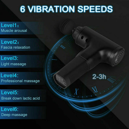 TenohFit Percussion Massage Gun — Deep Tissue Recovery with 4 Interchangeable Heads
