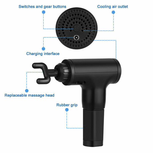 TenoFit Percussion Massage Gun — Deep Tissue Recovery with 4 Interchangeable Heads